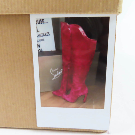 Christian Louboutin Knee high boots Main: Suede shocking pink ELEONOR BOTTA 100 Eleonor Botta Women 35 Used Authentic