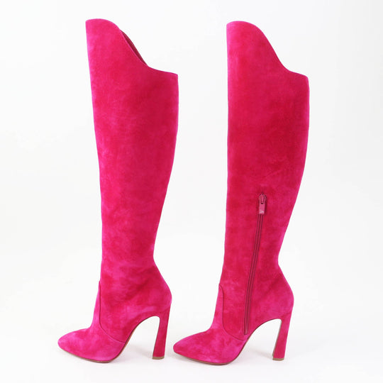 Christian Louboutin Knee high boots Main: Suede shocking pink ELEONOR BOTTA 100 Eleonor Botta Women 35 Used Authentic