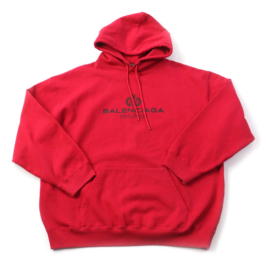 BALENCIAGA Hoodie 570811 Main: 100% cotton Red mens XXL Used Authentic