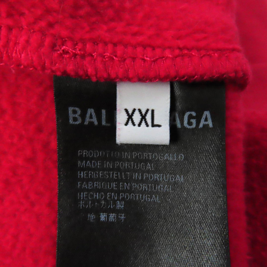 BALENCIAGA Hoodie 570811 Main: 100% cotton Red mens XXL Used Authentic