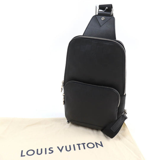 LOUIS VUITTON Sling bag N41720 Damier Anfini black Avenue sling bag mens Used Authentic
