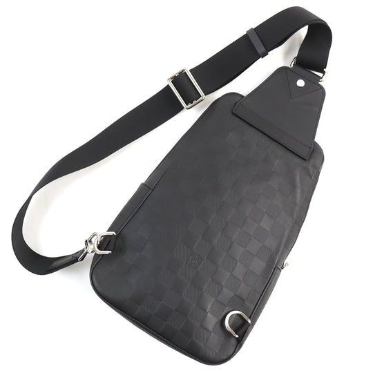 LOUIS VUITTON Sling bag N41720 Damier Anfini black Avenue sling bag mens Used Authentic