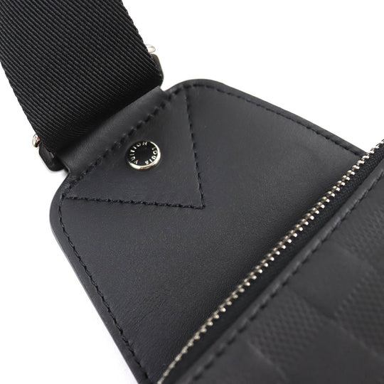 LOUIS VUITTON Sling bag N41720 Damier Anfini black Avenue sling bag mens Used Authentic