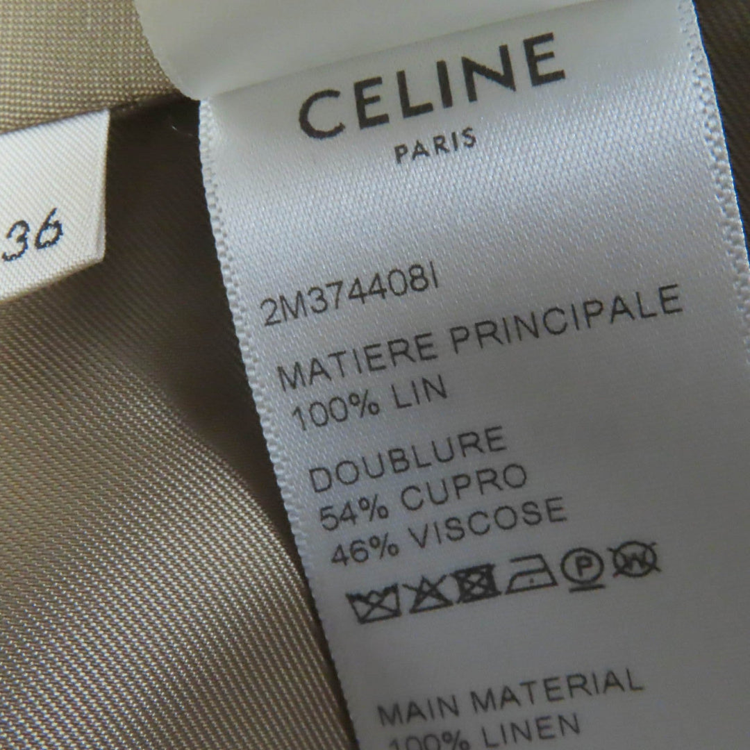CELINE poncho 2M374408I Main: 100% linen, lining: 54% cupra, lining: 46% rayon Brown type Women 36 Used Authentic