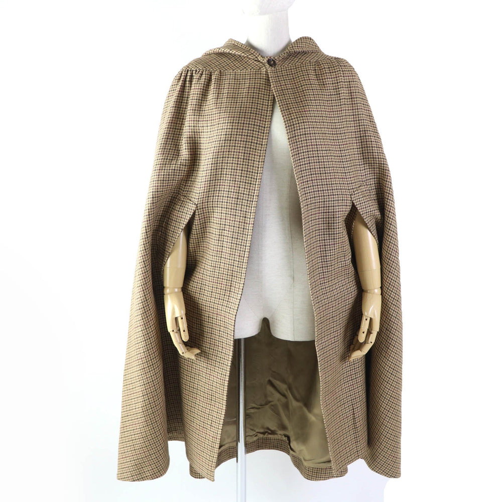CELINE poncho 2M374408I Main: 100% linen, lining: 54% cupra, lining: 46% rayon Brown type Women 36 Used Authentic