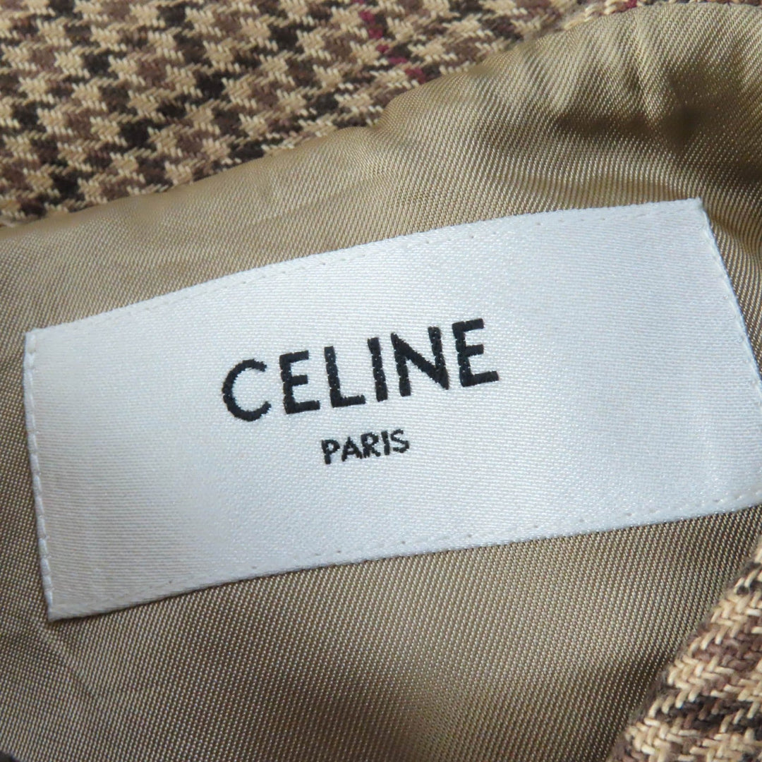 CELINE poncho 2M374408I Main: 100% linen, lining: 54% cupra, lining: 46% rayon Brown type Women 36 Used Authentic