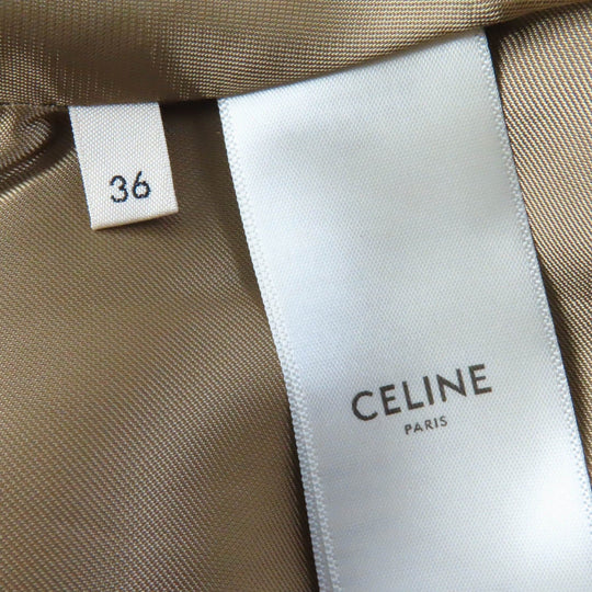 CELINE poncho 2M374408I Main: 100% linen, lining: 54% cupra, lining: 46% rayon Brown type Women 36 Used Authentic