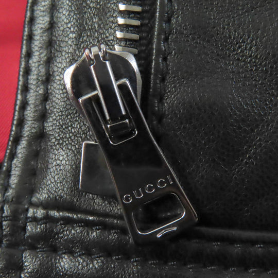 GUCCI Riders jacket 290487 Main: Lamb leather, Lining: 100% rayon black Women 40 Used Authentic