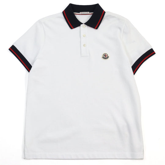 MONCLER Short sleeve polo shirt H20918A00009 84556 Main: 100% cotton white Stainless Steel POLO mens S Used Authentic