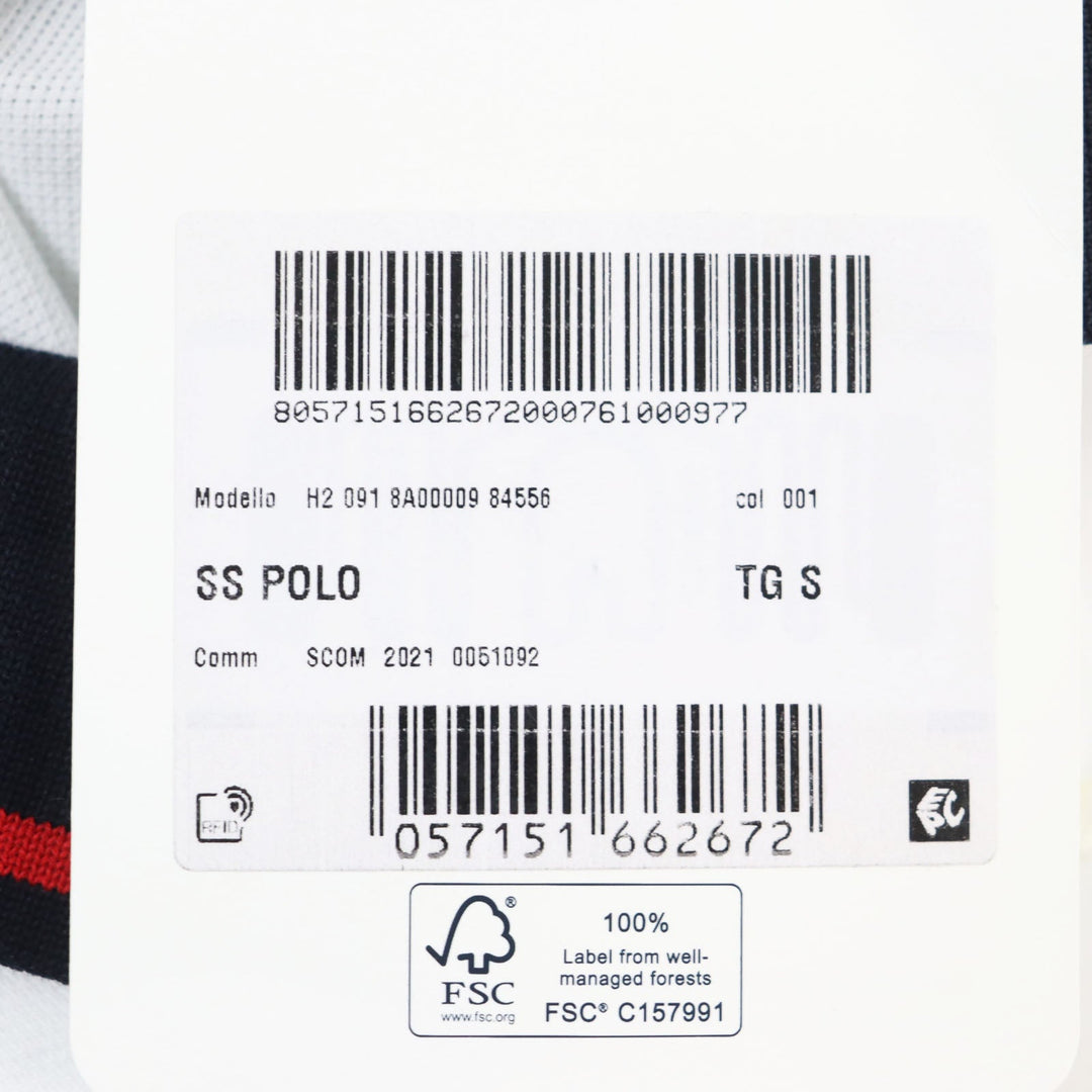 MONCLER Short sleeve polo shirt H20918A00009 84556 Main: 100% cotton white Stainless Steel POLO mens S Used Authentic