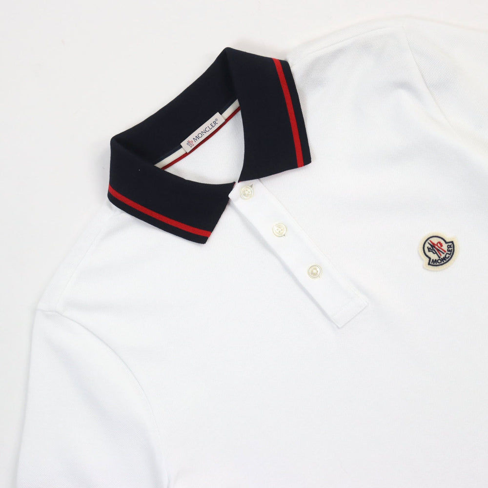 MONCLER Short sleeve polo shirt H20918A00009 84556 Main: 100% cotton white Stainless Steel POLO mens S Used Authentic
