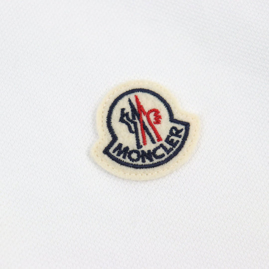 MONCLER Short sleeve polo shirt H20918A00009 84556 Main: 100% cotton white Stainless Steel POLO mens S Used Authentic