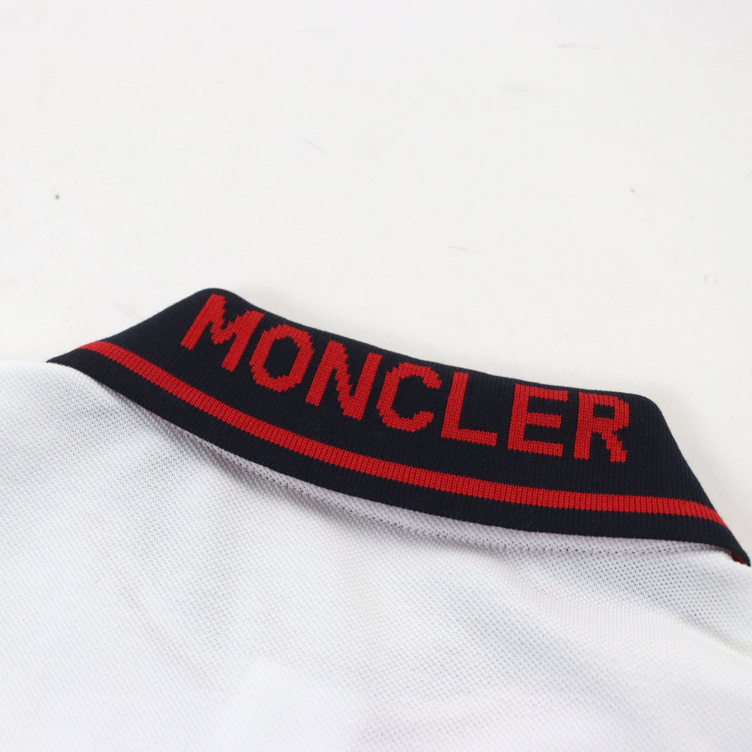 MONCLER Short sleeve polo shirt H20918A00009 84556 Main: 100% cotton white Stainless Steel POLO mens S Used Authentic