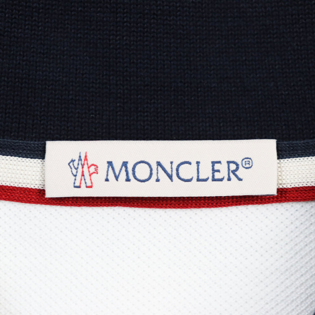 MONCLER Short sleeve polo shirt H20918A00009 84556 Main: 100% cotton white Stainless Steel POLO mens S Used Authentic