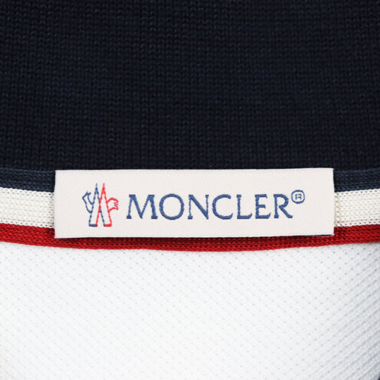 MONCLER Short sleeve polo shirt H20918A00009 84556 Main: 100% cotton white Stainless Steel POLO mens S Used Authentic