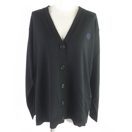 LOEWE cardigan Q825Y16K014 Main: 100% wool black Women M Used Authentic