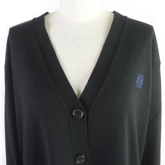 LOEWE cardigan Q825Y16K014 Main: 100% wool black Women M Used Authentic