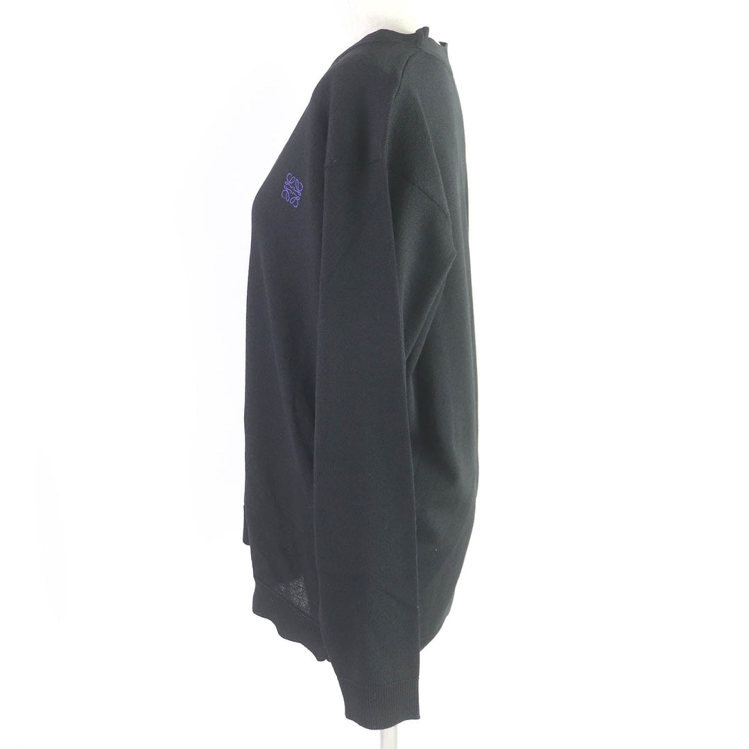 LOEWE cardigan Q825Y16K014 Main: 100% wool black Women M Used Authentic