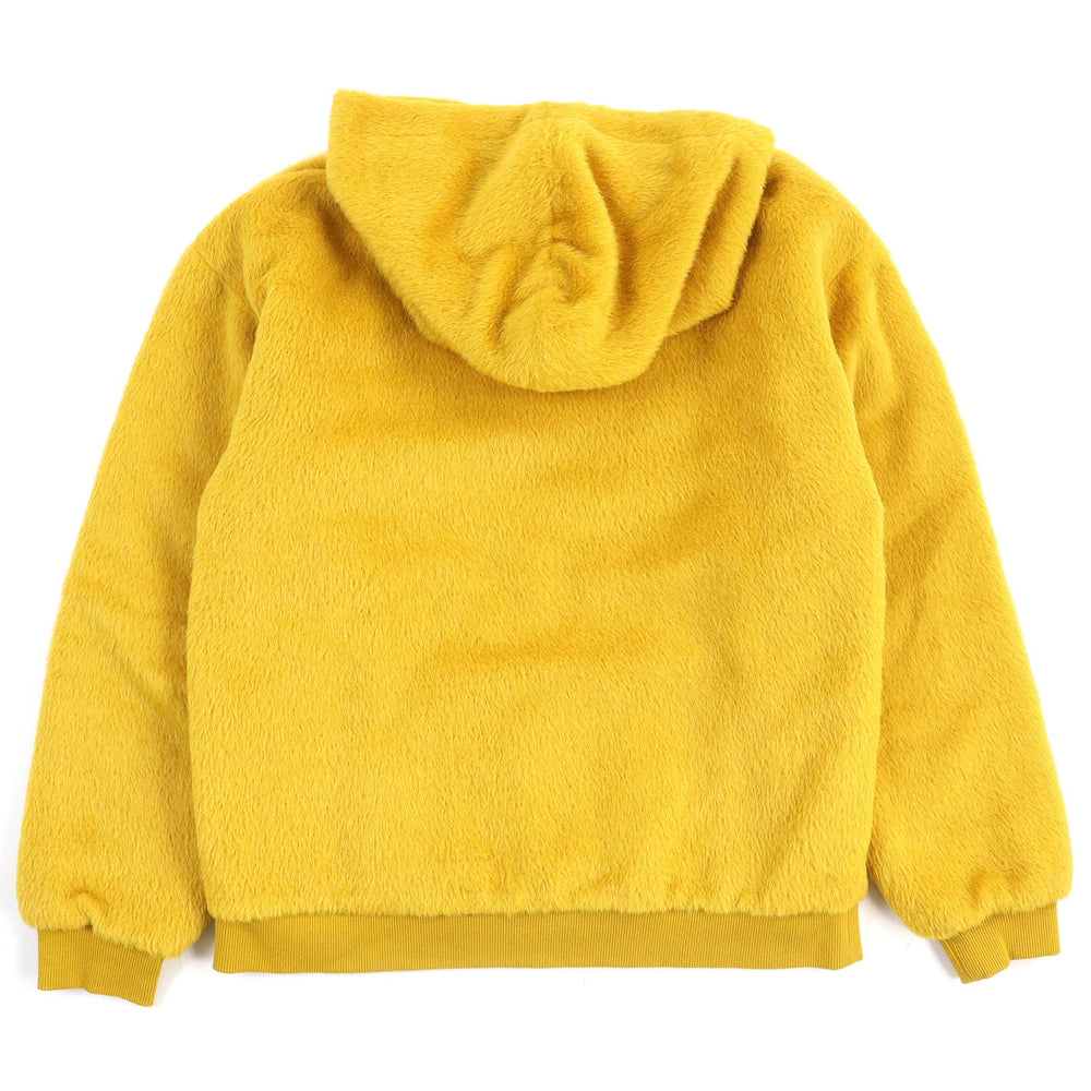 CELINE Hoodie 2Y964925R Outer: 62% alpaca, Outer: 38% wool, Lining: 100% rayon, Rib: 96% cotton, 4% polyurethane, Filling: 100% polyester Mustard Black Fuzzy wool loose fit hoodie mens L Used Authentic
