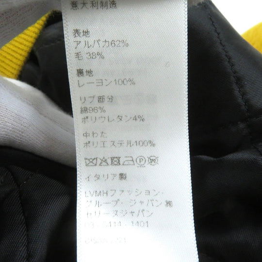 CELINE Hoodie 2Y964925R Outer: 62% alpaca, Outer: 38% wool, Lining: 100% rayon, Rib: 96% cotton, 4% polyurethane, Filling: 100% polyester Mustard Black Fuzzy wool loose fit hoodie mens L Used Authentic