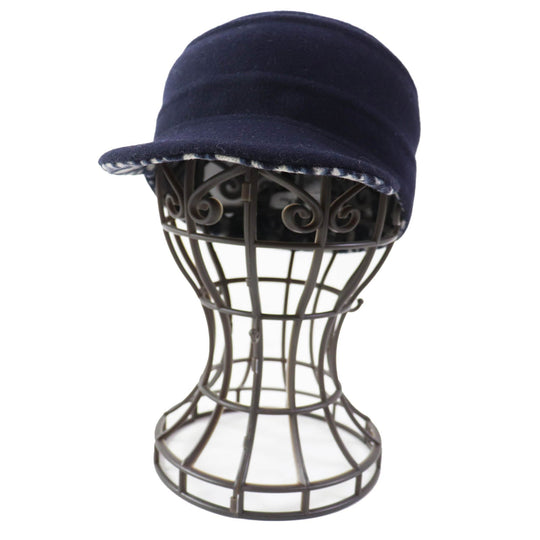 Christian Dior cap 21DCH918I100 Outer: 99% wool, Outer: 1% silk, Lining: 99% wool, Lining: 1% silk Dark navy Women 57 Used Authentic