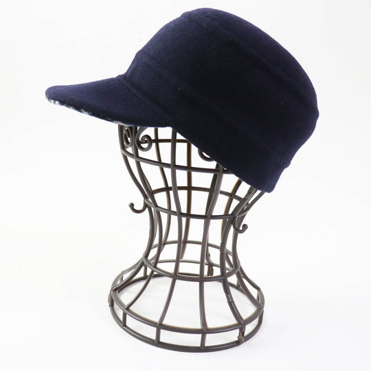 Christian Dior cap 21DCH918I100 Outer: 99% wool, Outer: 1% silk, Lining: 99% wool, Lining: 1% silk Dark navy Women 57 Used Authentic