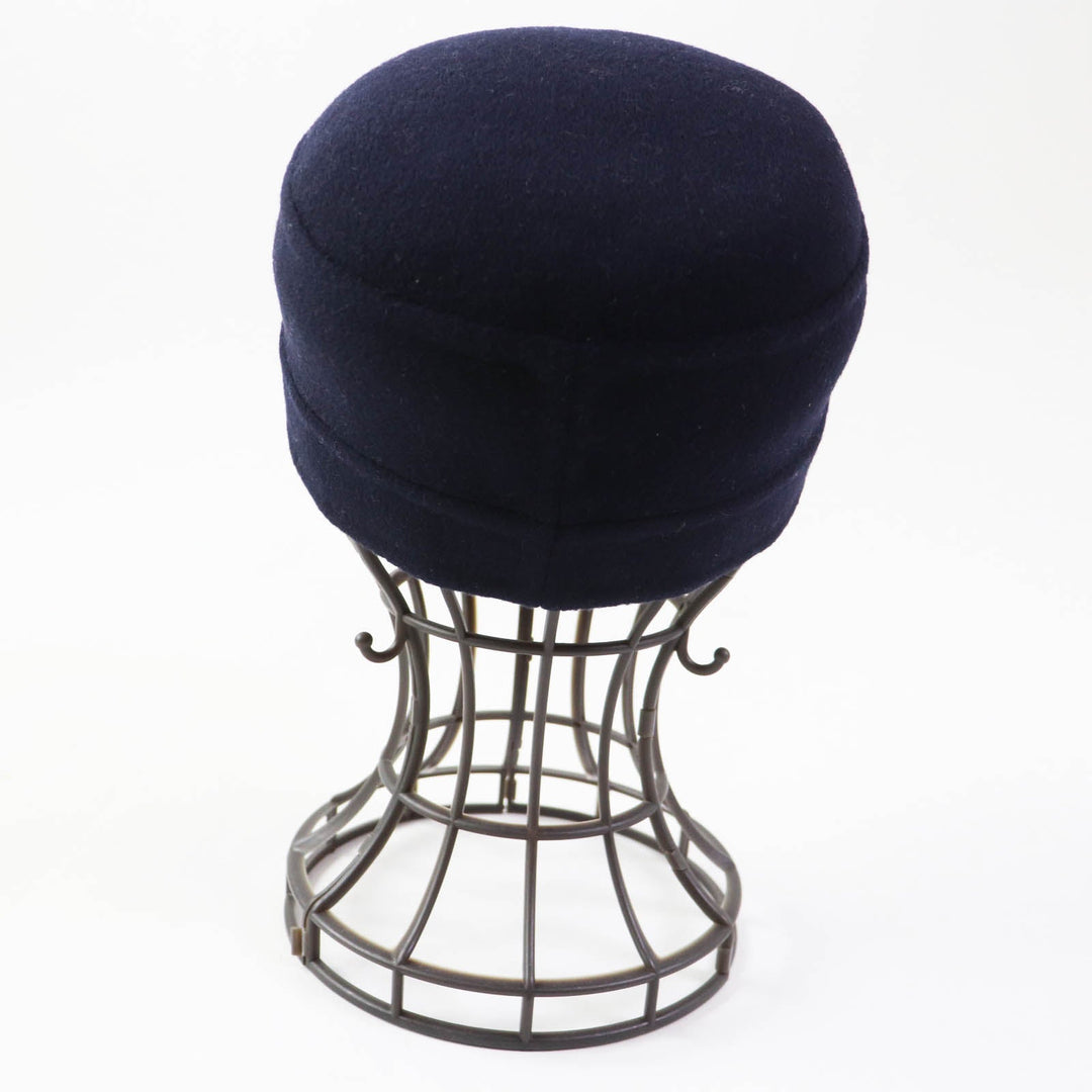 Christian Dior cap 21DCH918I100 Outer: 99% wool, Outer: 1% silk, Lining: 99% wool, Lining: 1% silk Dark navy Women 57 Used Authentic