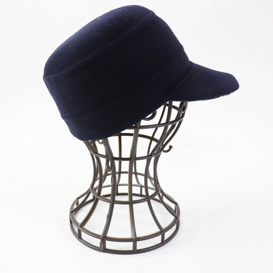 Christian Dior cap 21DCH918I100 Outer: 99% wool, Outer: 1% silk, Lining: 99% wool, Lining: 1% silk Dark navy Women 57 Used Authentic