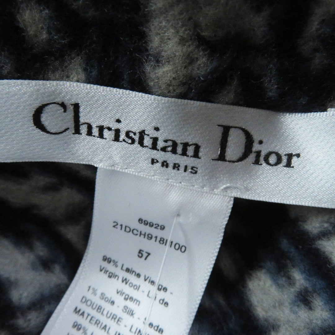Christian Dior cap 21DCH918I100 Outer: 99% wool, Outer: 1% silk, Lining: 99% wool, Lining: 1% silk Dark navy Women 57 Used Authentic