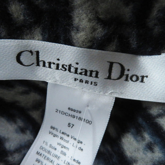 Christian Dior cap 21DCH918I100 Outer: 99% wool, Outer: 1% silk, Lining: 99% wool, Lining: 1% silk Dark navy Women 57 Used Authentic