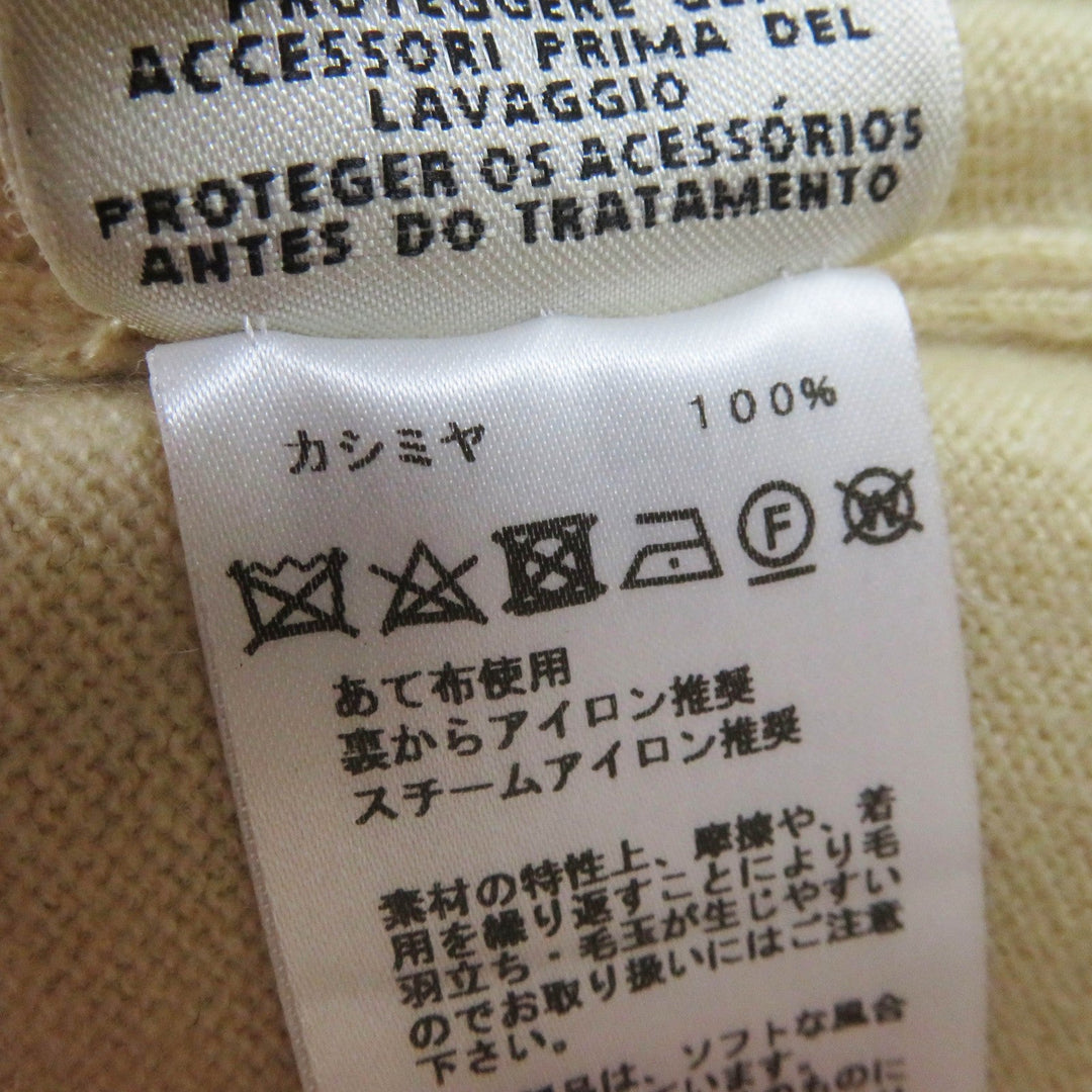 HERMES Short sleeve knit 06-7700 Outer material: 100% cashmere beige Women 36 Used Authentic