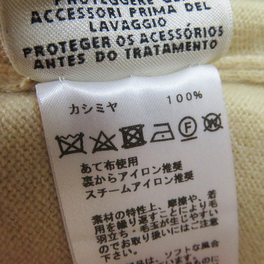 HERMES Short sleeve knit 06-7700 Outer material: 100% cashmere beige Women 36 Used Authentic
