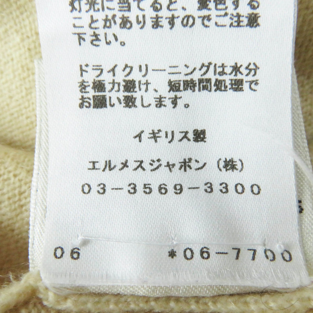 HERMES Short sleeve knit 06-7700 Outer material: 100% cashmere beige Women 36 Used Authentic