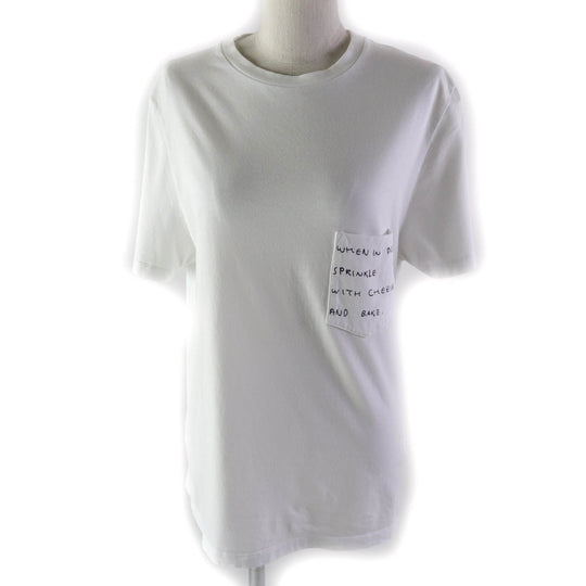 LOEWE Short sleeve T-shirt S359333XCC Main: 100% cotton, Part: 100% wool white Women XS Used Authentic