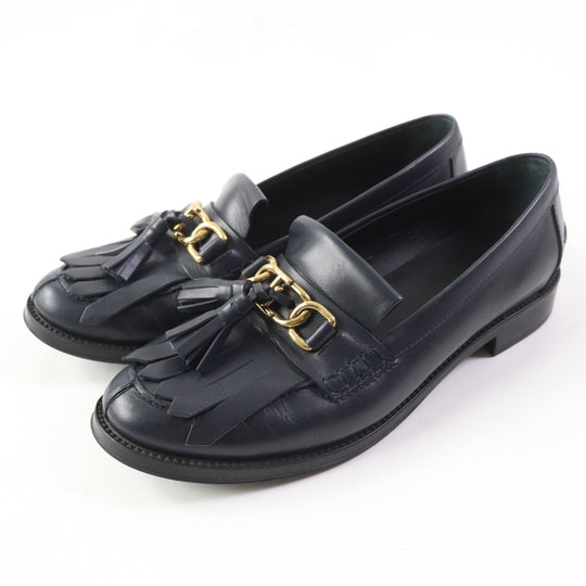 TOD�fS loafers Main: Leather Dark navy Women 38 1/2 Used Authentic