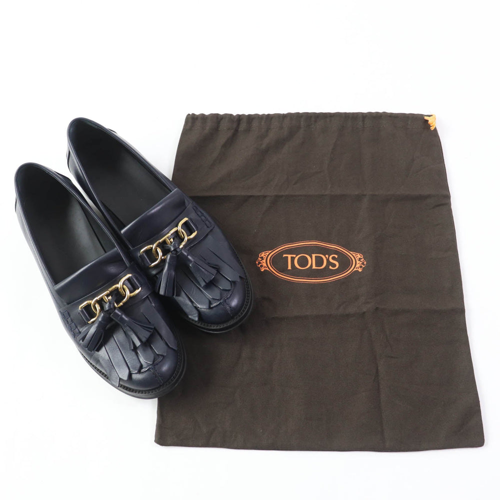 TOD�fS loafers Main: Leather Dark navy Women 38 1/2 Used Authentic