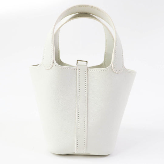 HERMES Handbag Swift, Palladium Metal white picotanlock micro Women Used Authentic