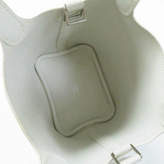 HERMES Handbag Swift, Palladium Metal white picotanlock micro Women Used Authentic