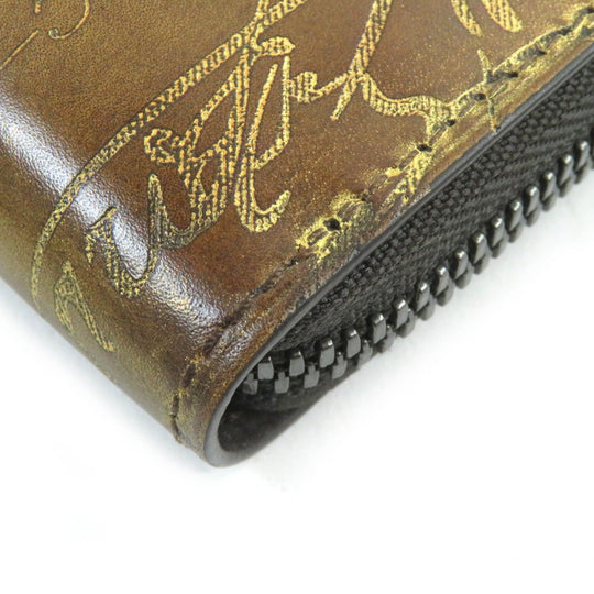 Berluti Long Wallet Purse Golden patine Brown Itauba mens Used Authentic