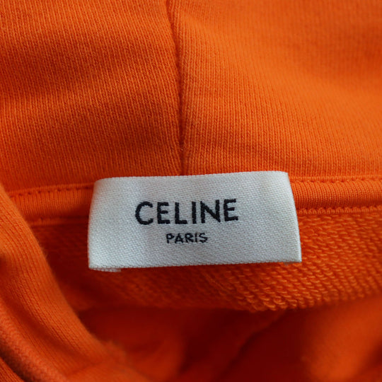 CELINE Hoodie 2Y499052H Main: 100% cotton, part: 96% cotton, part: 4% polyurethane Orange LOOSE HOODIE WHIT HOOD LOGO mens M Used Authentic
