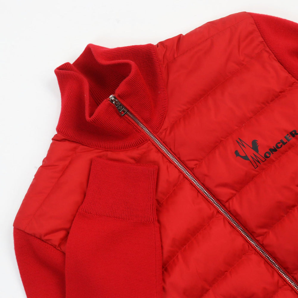 MONCLER Down jacket Outer: 100% nylon, Main: 50% acrylic, Main: 50% wool, Lining: 100% nylon, Filling: 90% down, 10% feather Red MAGLIONE TRICOT CARDIGAN mens M Used Authentic