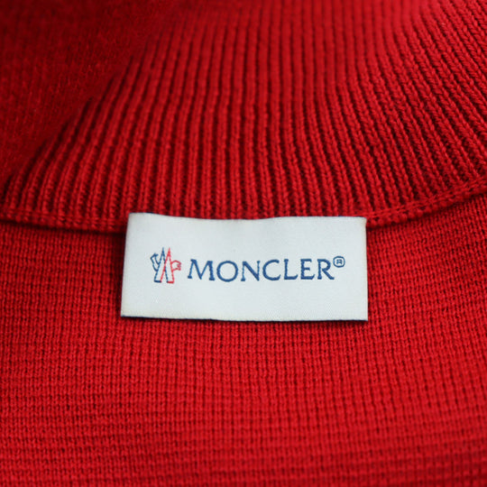 MONCLER Down jacket Outer: 100% nylon, Main: 50% acrylic, Main: 50% wool, Lining: 100% nylon, Filling: 90% down, 10% feather Red MAGLIONE TRICOT CARDIGAN mens M Used Authentic