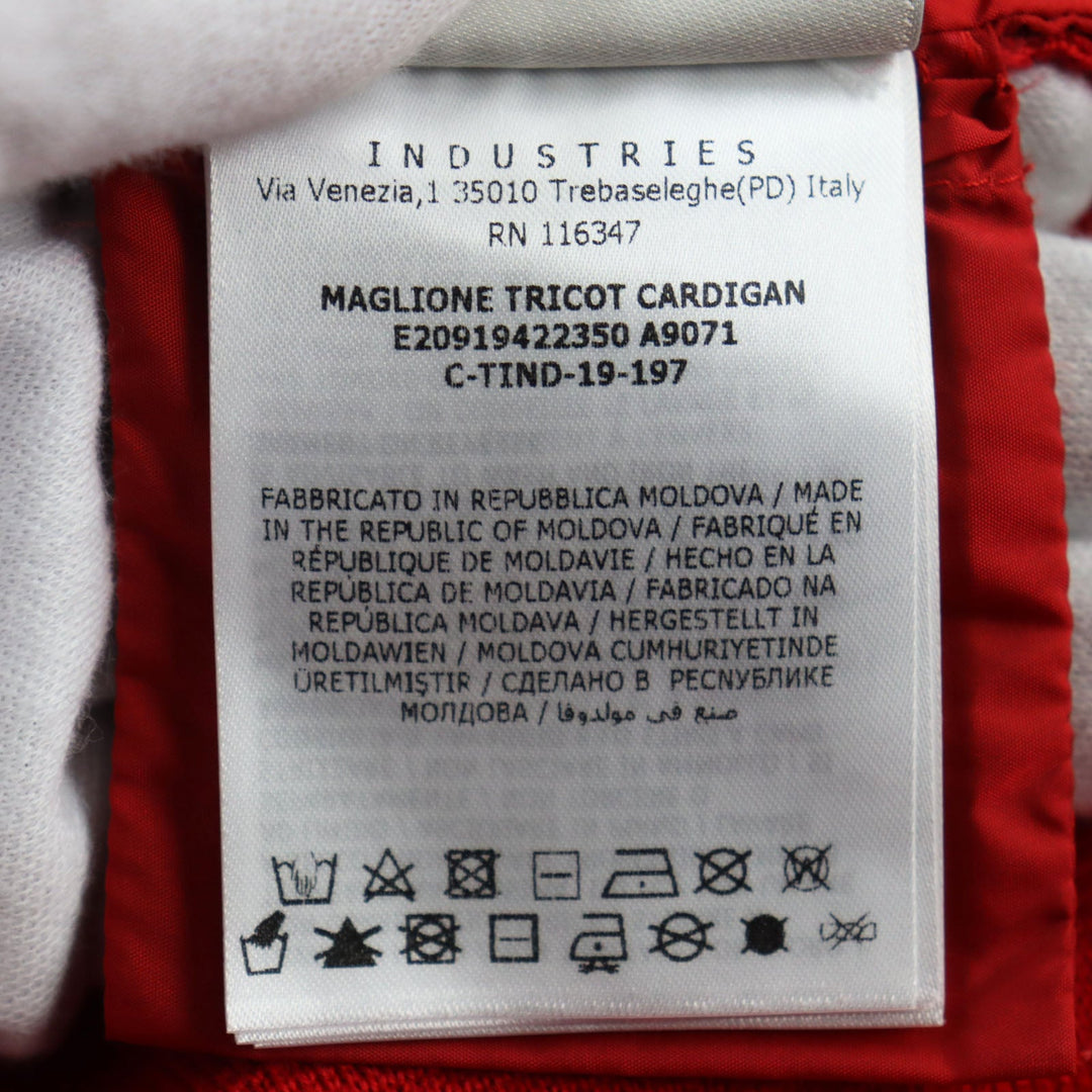 MONCLER Down jacket Outer: 100% nylon, Main: 50% acrylic, Main: 50% wool, Lining: 100% nylon, Filling: 90% down, 10% feather Red MAGLIONE TRICOT CARDIGAN mens M Used Authentic