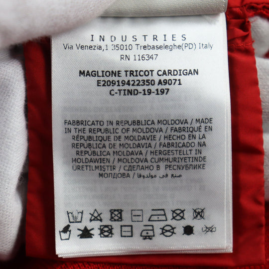 MONCLER Down jacket Outer: 100% nylon, Main: 50% acrylic, Main: 50% wool, Lining: 100% nylon, Filling: 90% down, 10% feather Red MAGLIONE TRICOT CARDIGAN mens M Used Authentic