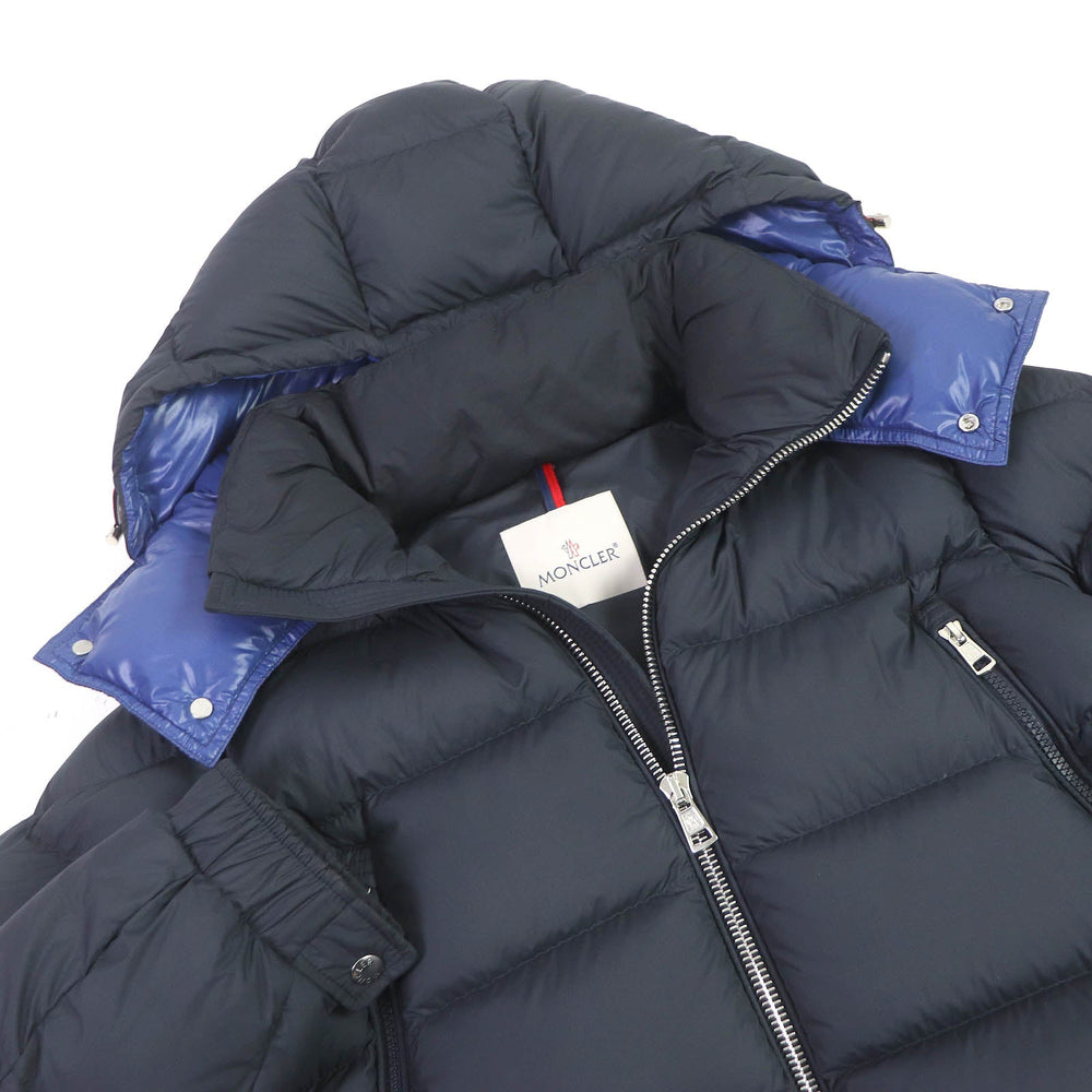 MONCLER Down jacket Outer: 100% polyester, Lining: 100% nylon, Filling: 90% down, Filling: 10% feather Navy POIRIER mens zero size Used Authentic