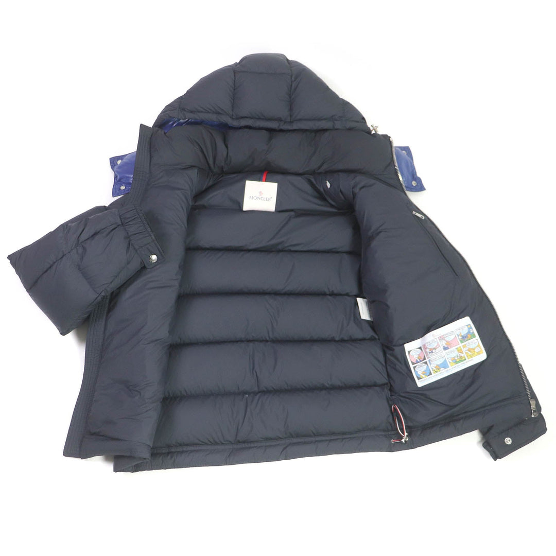 MONCLER Down jacket Outer: 100% polyester, Lining: 100% nylon, Filling: 90% down, Filling: 10% feather Navy POIRIER mens zero size Used Authentic