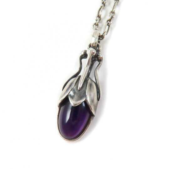 Georg Jensen Necklace Main: SV925, Part: Amethyst Purple Silver 2011 Year Necklace Women Used Authentic