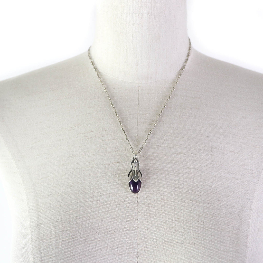 Georg Jensen Necklace Main: SV925, Part: Amethyst Purple Silver 2011 Year Necklace Women Used Authentic