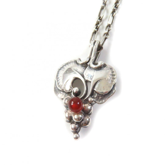Georg Jensen Necklace Main: SV925, Part: Carnelian Silver orange 1996 Year Necklace Women Used Authentic