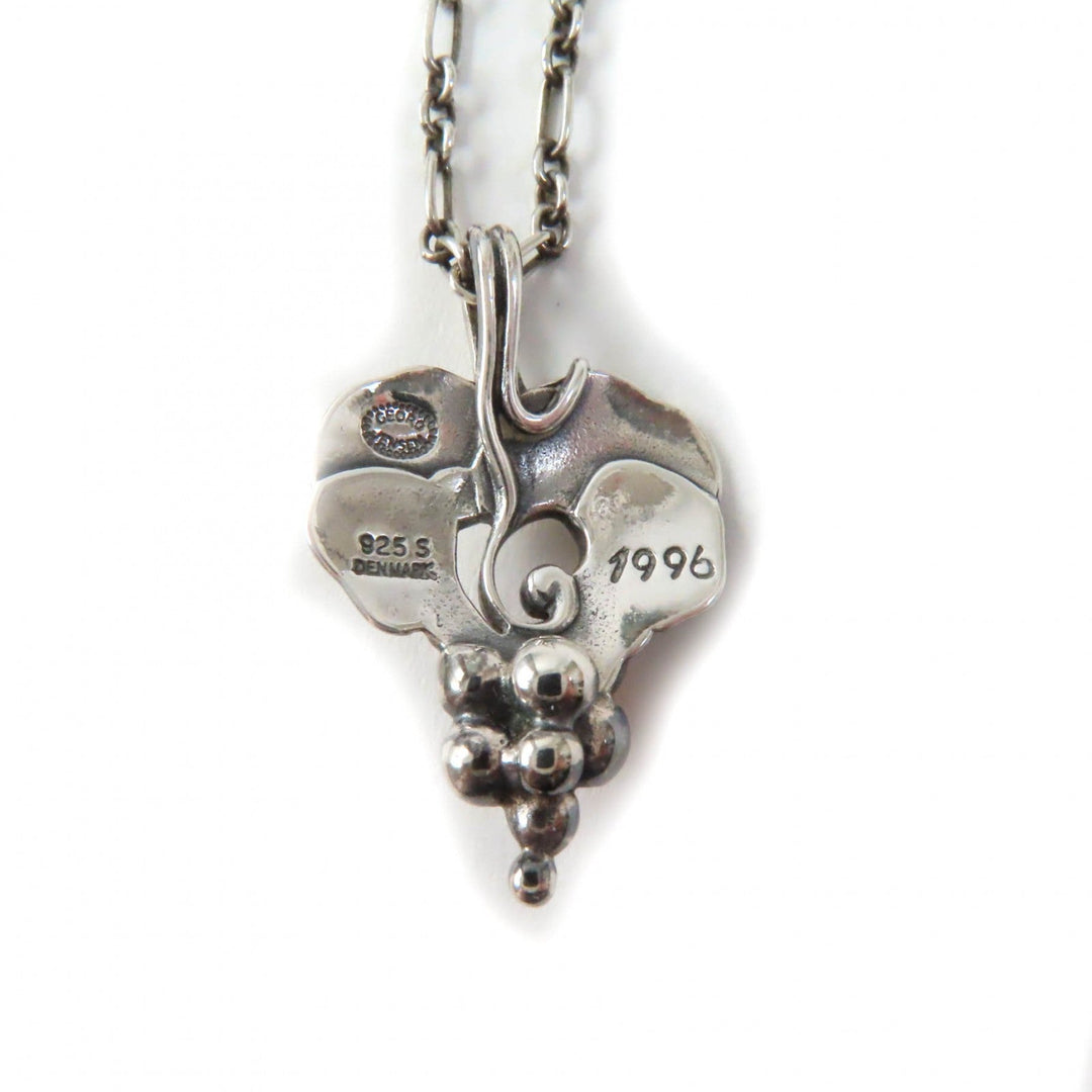 Georg Jensen Necklace Main: SV925, Part: Carnelian Silver orange 1996 Year Necklace Women Used Authentic